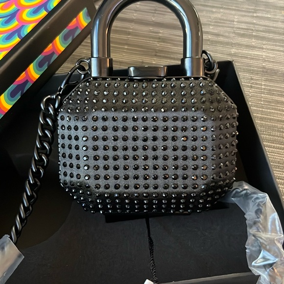 Kurt Geiger Black Mini Bag with Textured Finish - Picture 9 of 11